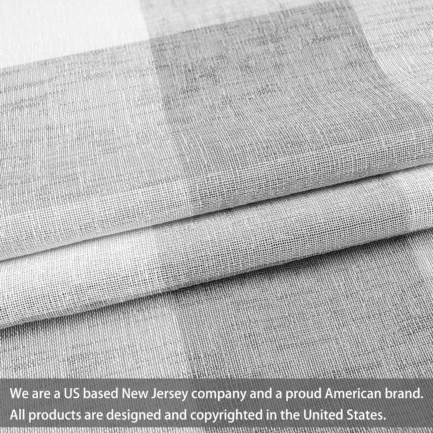 DriftAway Buffalo Check Woven Plaid Pattern Lined Blackout Thermal Insulated Window Curtain Grommet 2 Layers 2 Panels 50 Inch by 84 Inch Gray