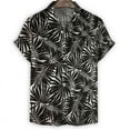 thumbnail image 2 of Camisa negra con estampado 3D de plantas para hombre, camisas hawaianas de manga corta con solapa de verano, blusa holgada con botones de estilo callejero de Harajuku, ropa para hombre, 2 of 5