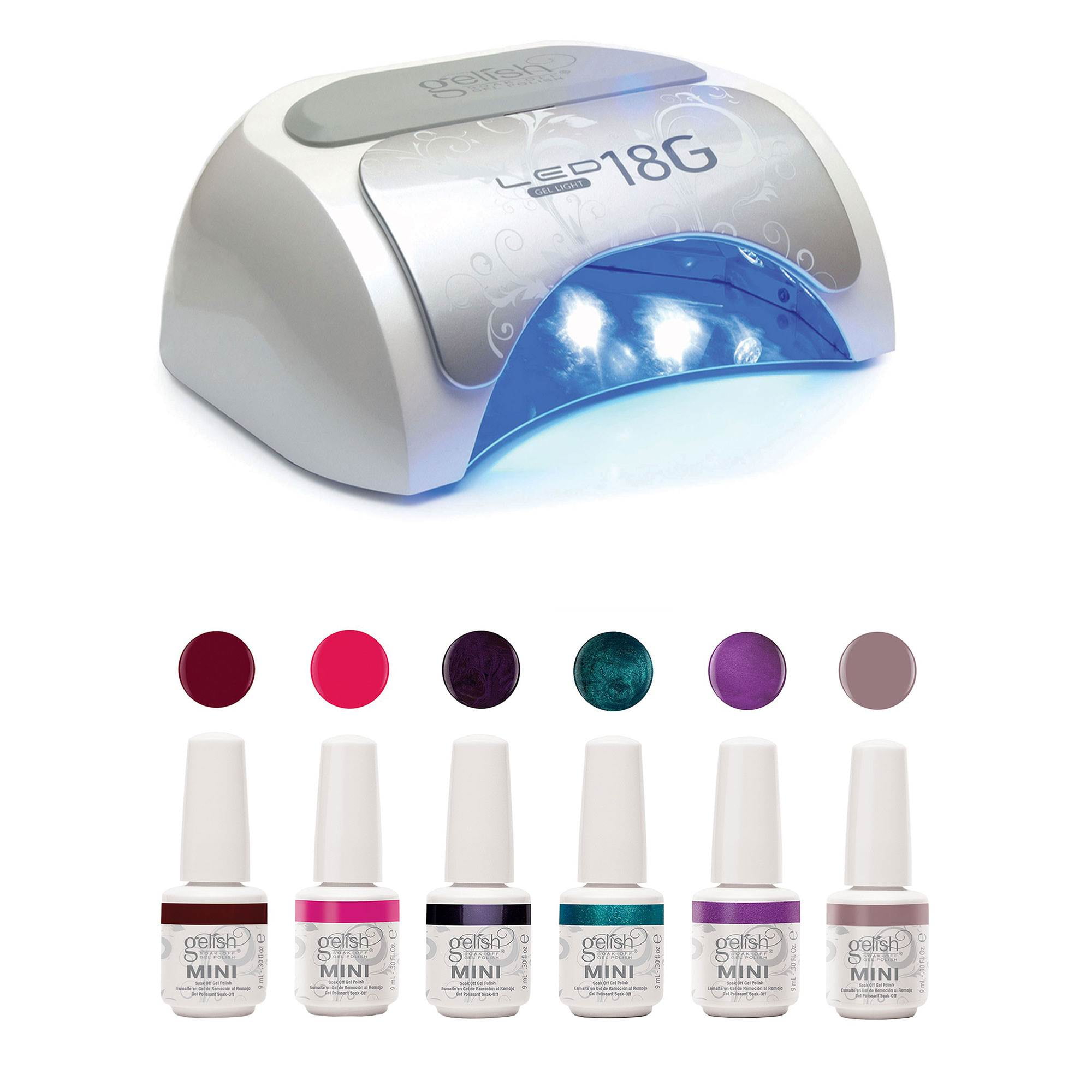 Gelish Nail Polish Dryer LED Lamp and Mini Sassy Intergalactic Glam