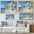 thumbnail image 4 of Designart "Seashore Pale Coastline" Landscapes Floater Framed Wall Art Living Room, 4 of 7