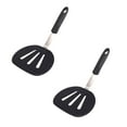 thumbnail image 1 of Oleegame 2PC Kitchen Utensils Set Silicone Pancake Spatula Wide Flexible Silicone Spatula Non Stick Pan Round Pancake Spatula Hot Cooking Spatula Black, 1 of 4
