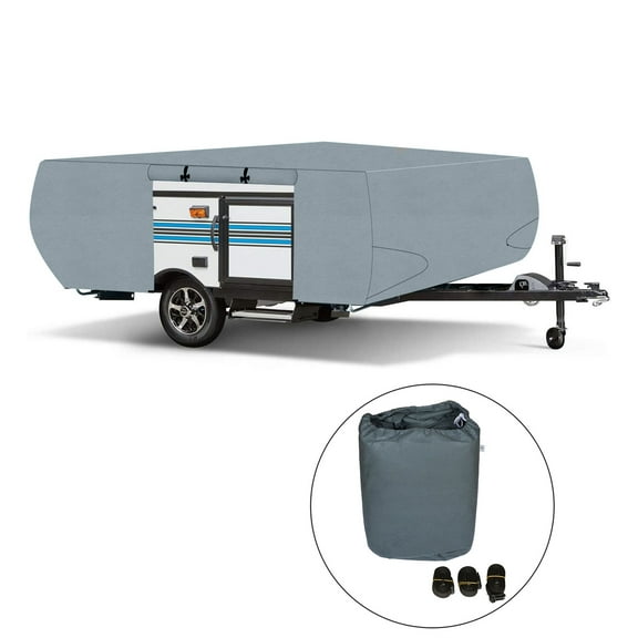 Waterproof And Breathable Labwork RV Trailer Cover For Folding Pop Up Camper 16-18 FT Trailers Waterproof