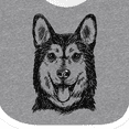thumbnail image 4 of Inktastic Siberian Husky Sketch Portrait Boys or Girls Baby Bib, 4 of 4