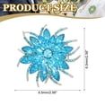 thumbnail image 2 of Uxcell Rhinestone Flower Brooch Pin Vintage Crystal Flower Lapel Pin Lake Blue, 2 of 6