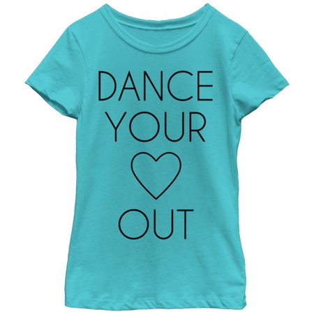 Girl s CHIN UP Dance Your Heart Out Graphic Tee Tahiti Blue Large
