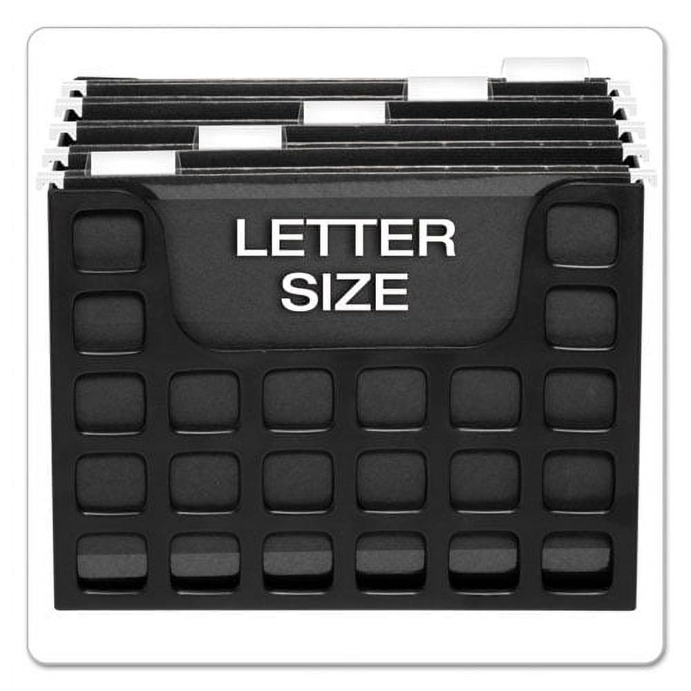 Desktop File With Hanging Folders, Letter Size, 6" Long, Black | Bundle of 5 Each