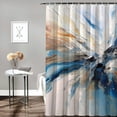 thumbnail image 2 of Fenyluxe Blue Flower Abstract Pretty Shower Curtain 100% Polyester Fiber Bathroom Decor with Hooks 69x72, 2 of 7