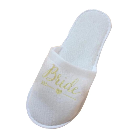 Disposable Slip On Wedding Bride Slippers Bridal Shower Guest Supplies Gold