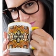 thumbnail image 2 of 3dRose, Abstract Vintage in Orange and Blue, 15oz Two-Tone Yellow Mug, 2 of 7