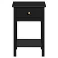 Yaheetech Wooden Nightstand with Drawer & Shelf for Living Room,Black