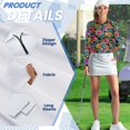 thumbnail image 5 of Uorisanigo Colorful Hibiscus Womens Golf Shirt Casual Long Sleeve Moisture Wicking Casual Tennis Activewear Comfortable Quarter Zip Pullover for Workout Sports, 5 of 7