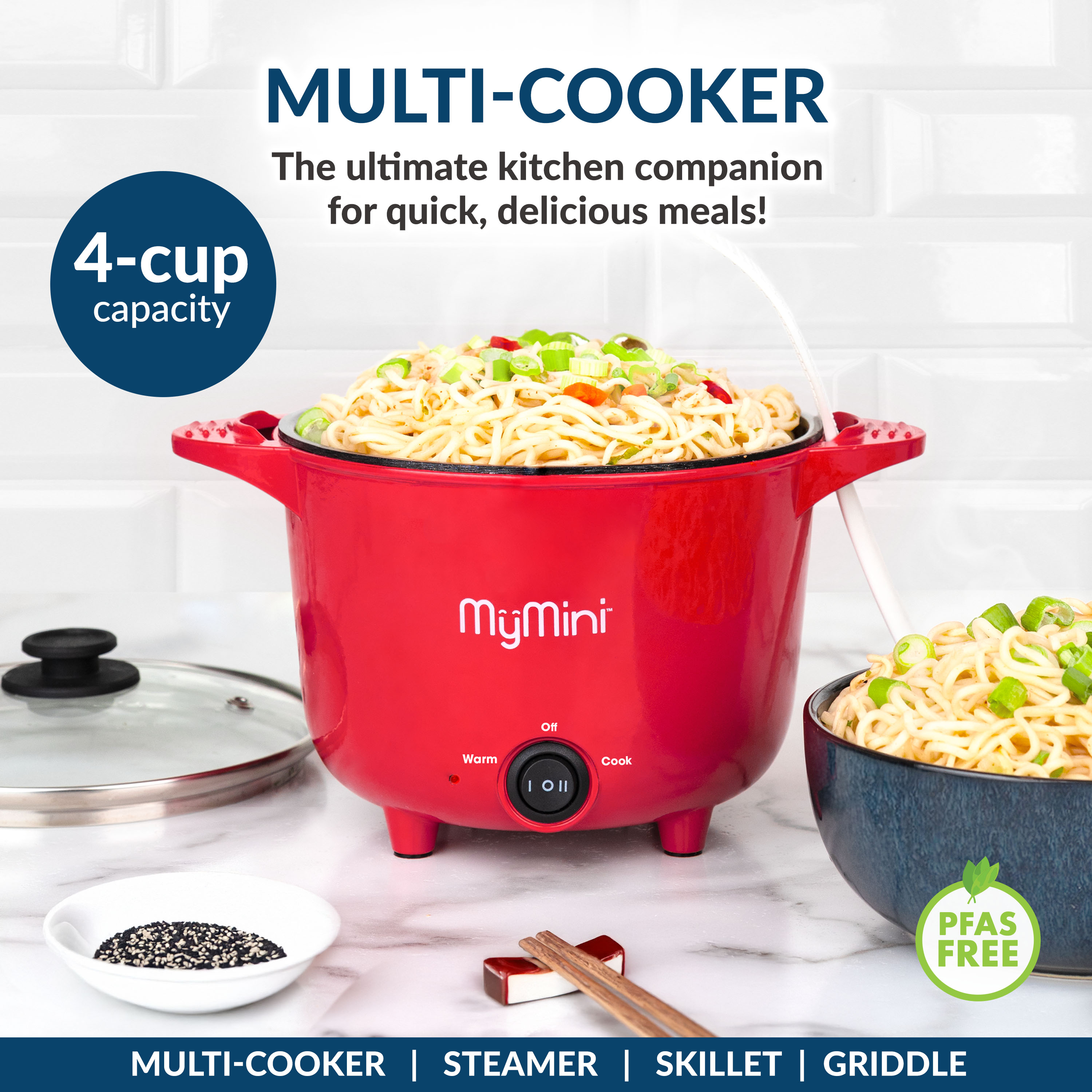 MyMini 32 oz. Electric Multi-Cooker Pot, Red photo 5