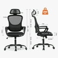 thumbnail image 4 of CONCETTA Ergonomic Office Chair, High Back Mesh Computer Swivel Chair with Adjustable Headrest, Deep Black, 4 of 10