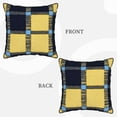 thumbnail image 4 of Velvet Rimmed Pillowcase Is Not Easy To Open Line Deformation Invisible Zipper Opening And Closing Only Pillowcase Does Not Contain Pillow Core Argyle Plaid Cornflowerblue_4 18"X18", 4 of 8
