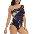 thumbnail image 3 of Honeii Watercolor Bald Eagle for women's one-piece swimsuit featuring a chic one-shoulder design experience elegance and style in the water-Medium, 3 of 6