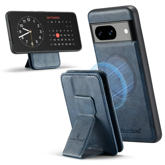 Case for Google Pixel 7A, Detachable Magnetic Wallet Credit Card Cash Slot Case Support Wireless Charging Functional Kickstand Compatible with MagSafe Phone Cover For Google Pixel 7A,Blue