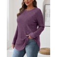 thumbnail image 4 of FUNING  Long Sleeve Shirts for Women Tunic Tops for Women Loose Fit Dressy Crew Neck Pullover Basic Sweaters for Women 2025, 4 of 6