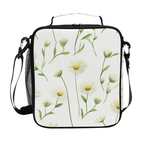 ALAZA Daisy with Leaf Lunch Box Insulated Lunch Bag Reusable Thermal Cooler Tote School Picnic