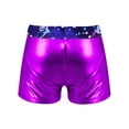 thumbnail image 3 of Zaldita Kids Girls Shiny Metallic Ballet Dance Shorts Gym Workout Bottom Gymnastics Shorts Fairy Navy 8, 3 of 5