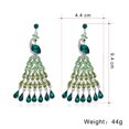 thumbnail image 2 of Pendientes de tuerca de pavo real grande con diamantes de cristal, moda para mujer salvaje, 2 of 4
