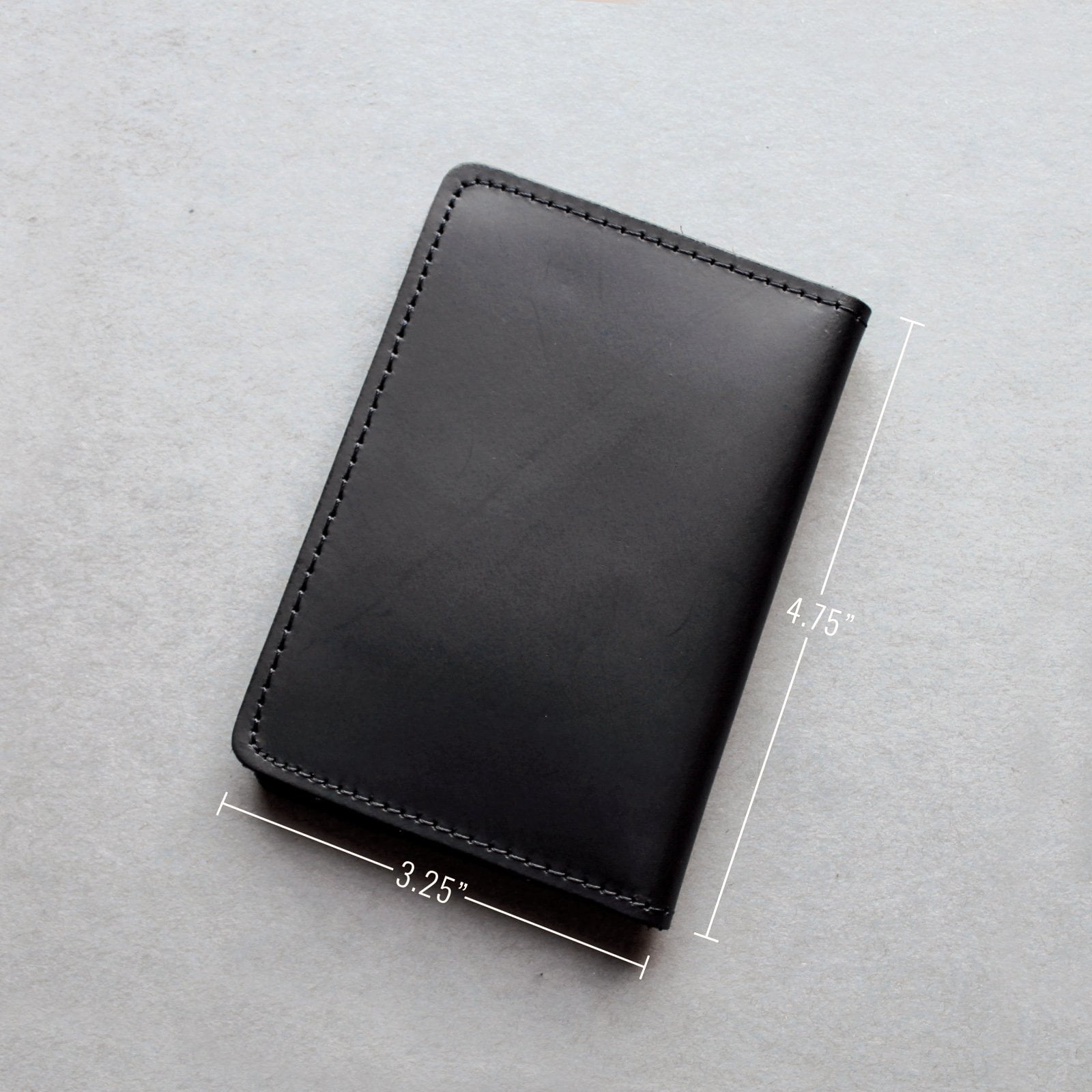 ASR Federal Leather Bifold Minimalist Double ID Card Holder, Black