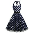 thumbnail image 3 of QUNYINEY Polka Dot Womens Spring Dresses Casual Sleeveless A-Line Dress V Neck Slip Flowy Midi Sundress, 3 of 6