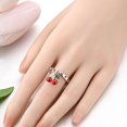 thumbnail image 3 of Anillo PARCOM S925 de plata de ley ajustable en cerezo para mujer, 3 of 7