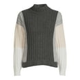thumbnail image 5 of Time and Tru Women's Ribbed Mock Neck Sweater Sweater, 5 of 5