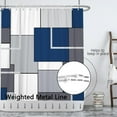 thumbnail image 5 of Navy Blue Shower Curtain Blue Grey White Geometric Abstract Shower Curtains for Bathroom Decor 72W x 72 L Inches Men Modern Waterproof Fabric Shower Curtains, 5 of 6