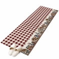thumbnail image 2 of 2'x6' Rug Runners for Hallways Kitchen, Farmhouse Non Slip Entryway Beside Floor Carpet Runner, American Country Star Barn Red Brown Plaid Berry Laundry Room Bedroom Throw Rugs Mat for Family Pet, 2 of 8