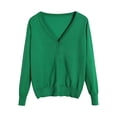 thumbnail image 1 of Ketyyh-chn99 Womens Cardigans Fall Coat Women Spring And Autumn Knitted Long Sleeve V Neck Slim Simple Solid Color Cardigan Green,M, 1 of 3