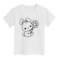 thumbnail image 2 of MIXUE Toddler Girls Tops & T-Shirts Easter Bunny Kids Cute Diy Egg Graphic Print Soft Round Neck Short Sleeve Pullover Tee Shirts Sportwear,White,4-5 Years, 2 of 6