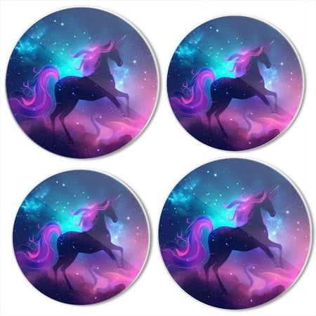 

BaHomeck Electric Stove Burner Covers Set of 4 Round Metal Gas Stove Burner Covers 8 Inch and 10 Inch Kitchen Decor Beautiful Unicorn With Long Mane
