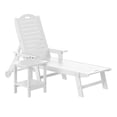 thumbnail image 3 of WestinTrends Aruba 2-Piece Outdoor Patio Chaise Lounge Chair with Wheels & Cup Holder with Patio Side Table, White, 3 of 16