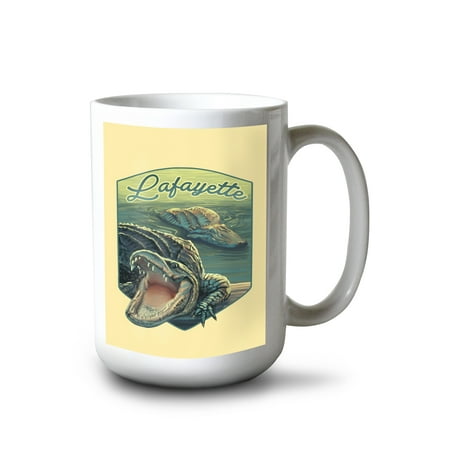 

15 fl oz Ceramic Mug Lafayette Louisiana Alligators Contour Dishwasher & Microwave Safe