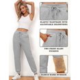 thumbnail image 4 of Joggers for Women Fleece Lined Jogger Pants Sherpa Fleece Lined Warm Sweatpants, 4 of 5