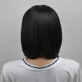 thumbnail image 5 of Natural Short Straight Wig Synthetic Hair For Women 40cm Heat Resistant Female Fake Hair With Bangs Mapof Beauty Short Liu Hair Wig Black, 5 of 6