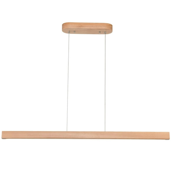 39" Wood Linear Pendant Light Fixture Modern LED Pendant Lights Led Dimmable Chandelier with Remote Control Ceiling Hanging Lights Pool Table Lights for Dining Room Kit