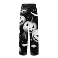 thumbnail image 5 of UDAUDU Halloween Pajama for Men Pumpkin Ghost Lightweight Pj Pants Elastic Waistband Halloween Lounge Sleep Bottoms with Pocket Dark Gray 2XL, 5 of 7