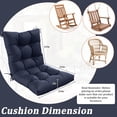 thumbnail image 2 of Kimunuk Outdoor Chair Cushions Set of 2, 42 x 21 x 5 in Non Slip Porch Swing Cushion Seat Back Cushions with Ties for Indoor Patio Rocking Chair, Navy Blue, 2 of 8