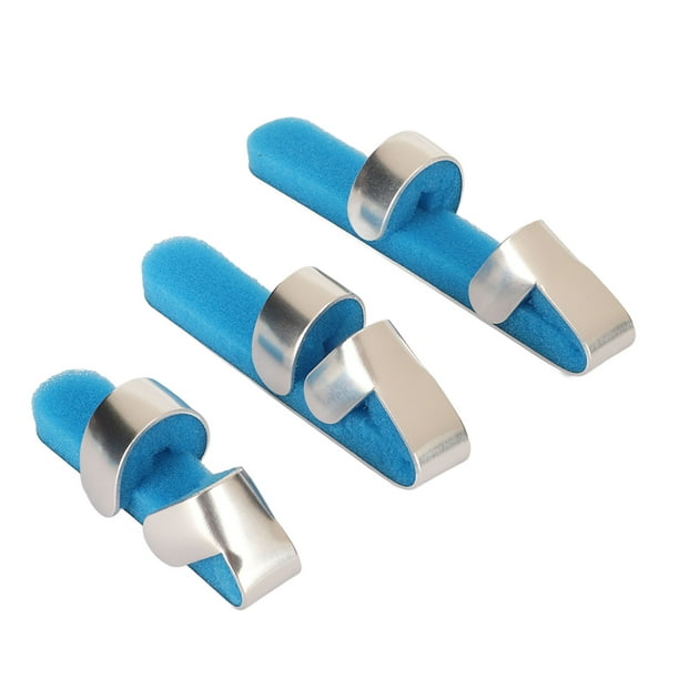 Férula de Dedo de Béisbol, esponja de férula de metal con la esponja de aluminio Aleación de aluminio azul para artritis