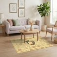 thumbnail image 3 of ODIKA 4'x6' Ultra-Soft Area Rug, Hand Holding Cup Graphic Art With Boho Vintage Geometric Border Funny Flowing None Washable, Bare feet friendly, Silk-Touch for Bedroom Home office, 3 of 7