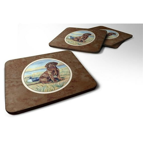 Chocolate Labrador Puppy Foam Coaster, Set of 4