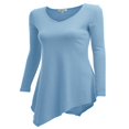 thumbnail image 2 of CHOK Tunique Longue à Manches Longues Col en V pour Femmes Robe T-Shirt, 2 of 3