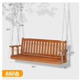 thumbnail image 4 of JTAOT Heavy Duty 880 LBS 5 FT Wooden Porch Swing Outdoor, Outdoor Hanging Swing Bench (5 FT, Brown), 4 of 7