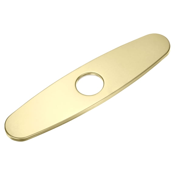 Faucet Deck Plate, 10" 304 Stainless Steel Oval Hole Cover Deck Plate Escutcheon for Bathroom/Kitchen Sink Faucet [Brushed Gold Tone]