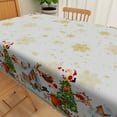 thumbnail image 4 of Nanqianyi Christmas Tablecloth Snowman Santa Rectangle Tablecloth 60 x 102 inch, Gold Snowflake Print Table Cover for Christmas Family Gathering, 4 of 6
