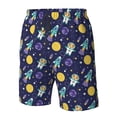 thumbnail image 6 of Uemuo Astronaut Corgi Pattern Men's Swim Trunks Hawaiian Beach Bathing Suit Swimsuits Beach Quick-Dry Shorts with Pockets-, 6 of 9