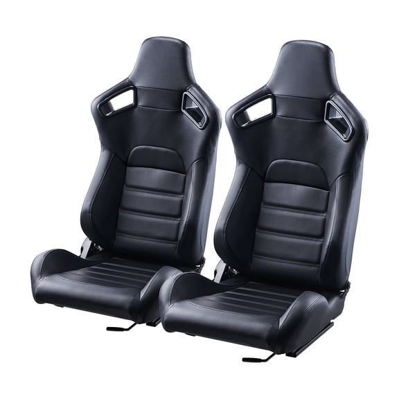 KFFKFF Adjustable Racing Seat Set, 2-Pack, Ergonomic Cockpit with Reclining Feature & Durable Foam Padding, Comfortable Chair with Soft PVC Leather & Sturdy Slider,Suitable for Racing Cars & Go-Karts