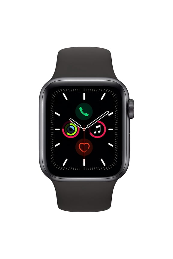 Restored Apple Watch Series 5 (GPS, 44MM) Space Gray Case + Black Sport Band (Refurbished)